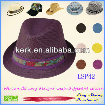 Hot Selling Newest Purple 100% hot selling hat straw hat paper straw hat,LSP42